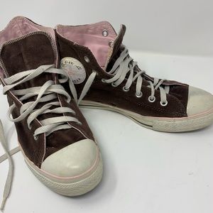 Pink and brown Converse